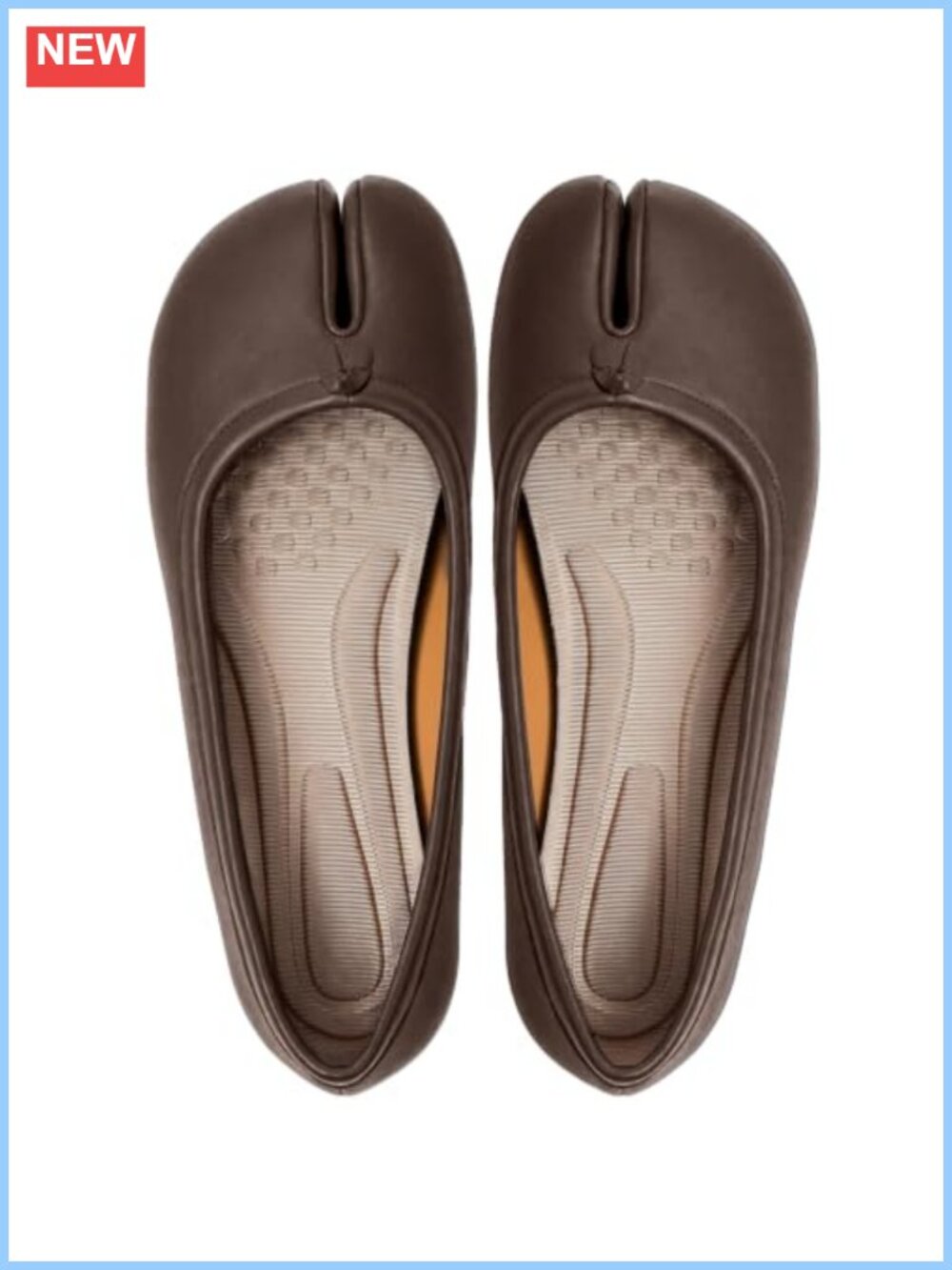 Tabi Ballet Flats Split Toe Wide Width Leather Women's Comfort Shoes